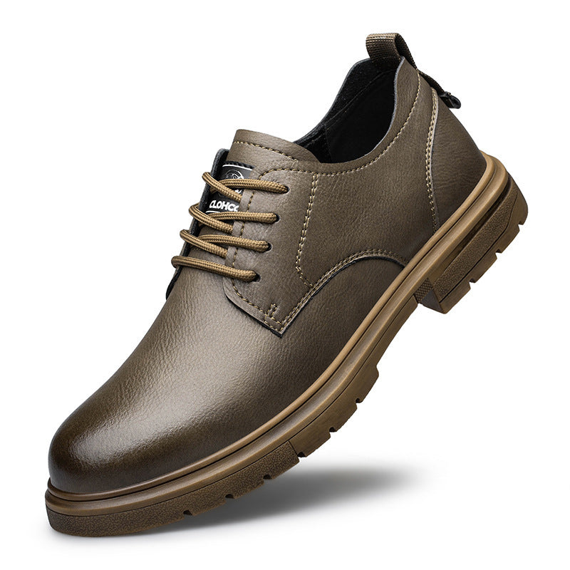 Zapatos de plataforma de cuero de vaca para hombre con cabeza grande