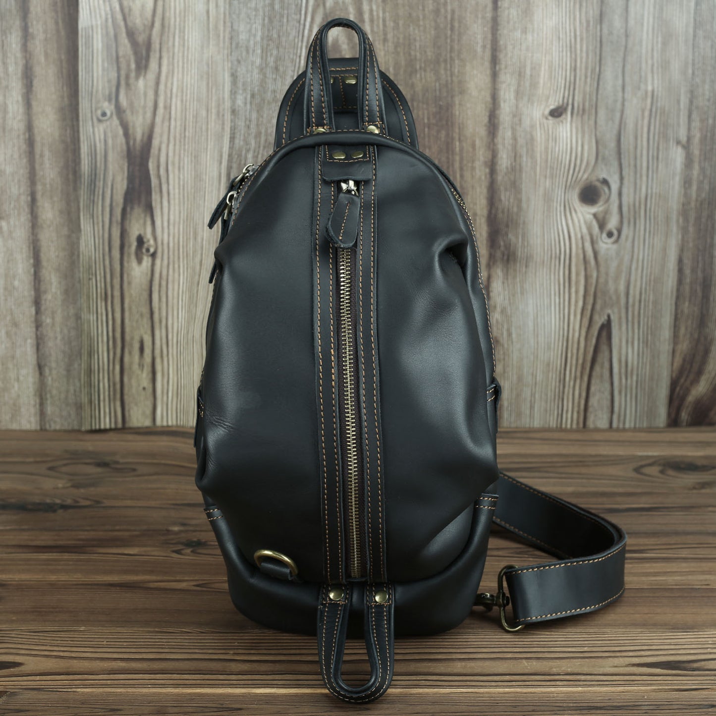 Men's Fashion Leather Large Capacity Chest Bag