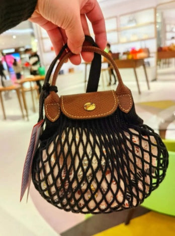 Bolso bandolera tejido tipo canasta para mujer