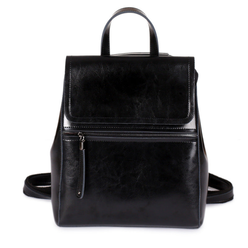 Pure Oil Waxed Leather Ladies Vintage Backpack