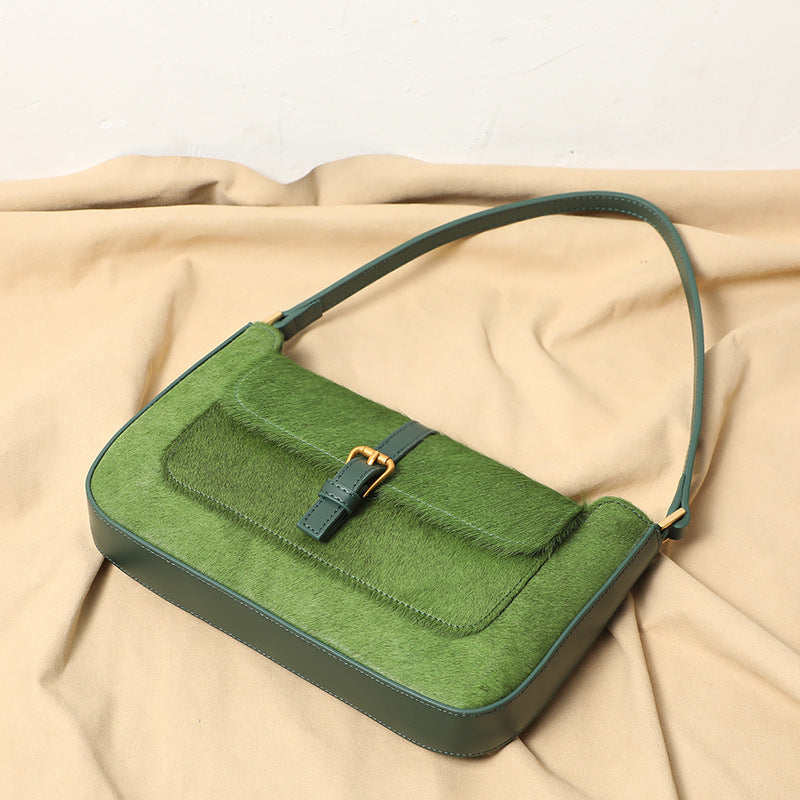 Vintage Shoulder Bag Women Middle Age Baguette