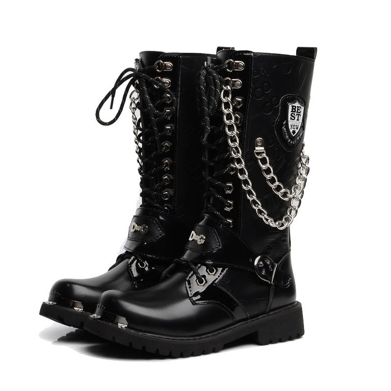 Men's High Top Martin Boots Lace-up Winter Tube Boots