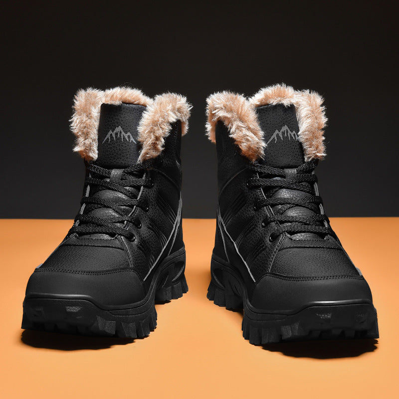 Chaussures d'hiver surdimensionnées en coton montantes avec bottes de neige en velours