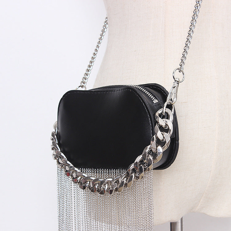 Small Round Bag Oval Chain Portable Messenger Mobile Phone Bag