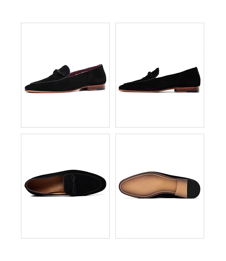 Suede Leather Business Casual Leather Shoes Slip-on Breathable British Style