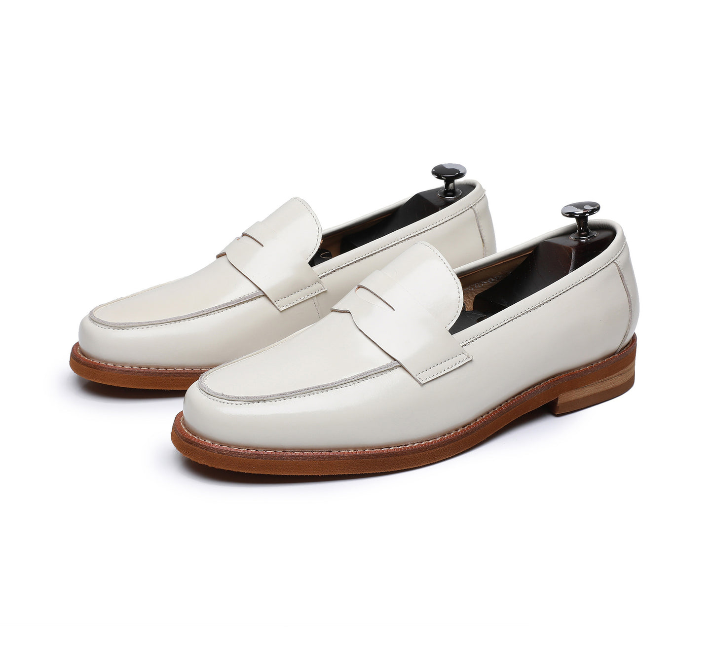 Zapatos casuales de cuero estilo británico con punta redonda para hombre