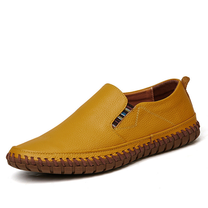 Zapatos de cuero de vaca de primera capa para hombre, estilo casual de negocios