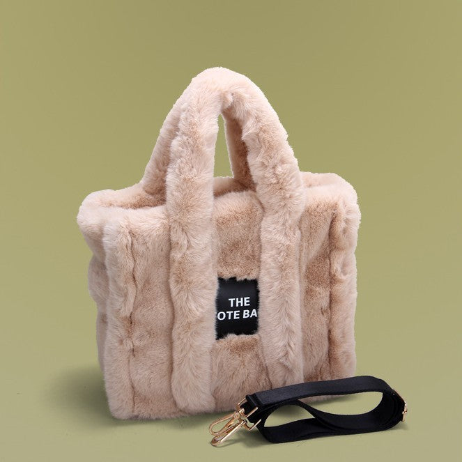 Handheld Fluffy Autumn And Winter Commuter Tote Bag