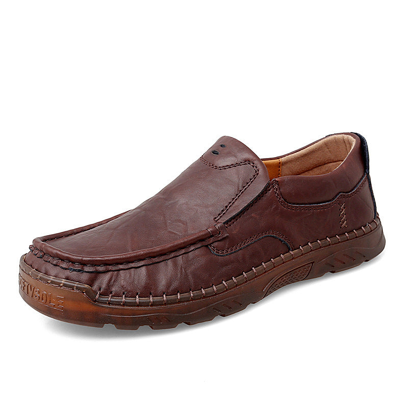 Zapatos casuales de cuero transpirables y modernos de talla grande para hombre