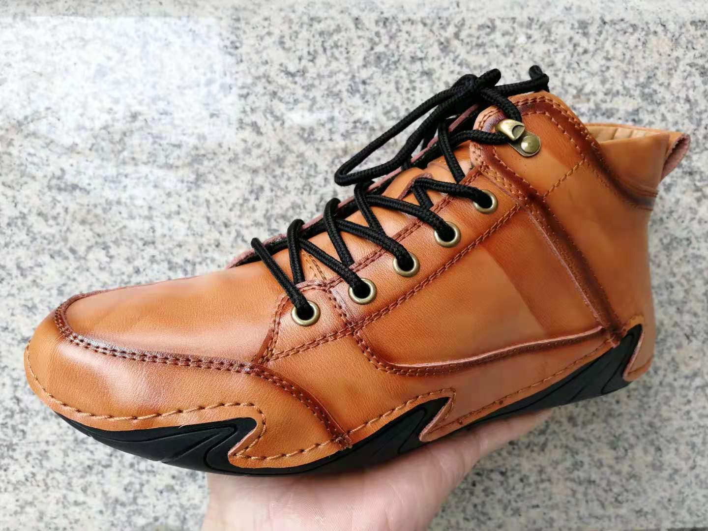 Zapatos casuales de cuero con suela blanda para hombre