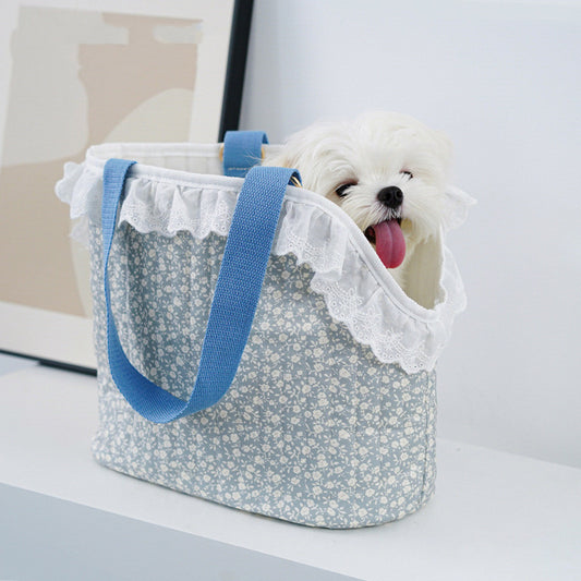 Blue Tea Cup Pet Bag Portable Simple And Portable