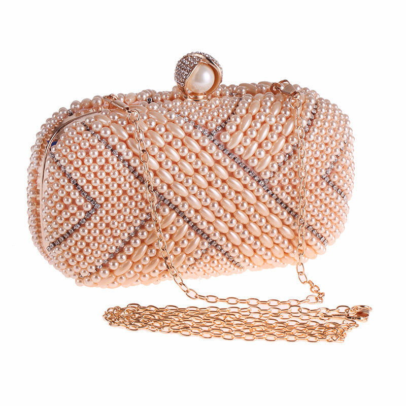 Women's Hand Holding Pearl Small Square Bag