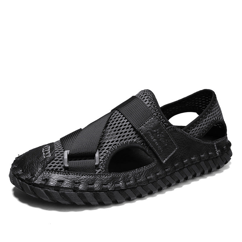 Sandalias de malla transpirables con suela suave y hueca para playa de verano para hombre