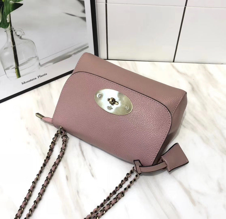 Fashion Solid Color Leather Chain One Shoulder Versatile Messenger Bag