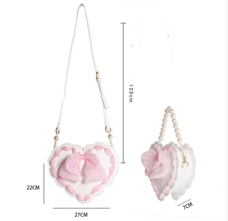 People Love Bow Pearl Lolita Flower Wedding Bag Handheld Crossbody