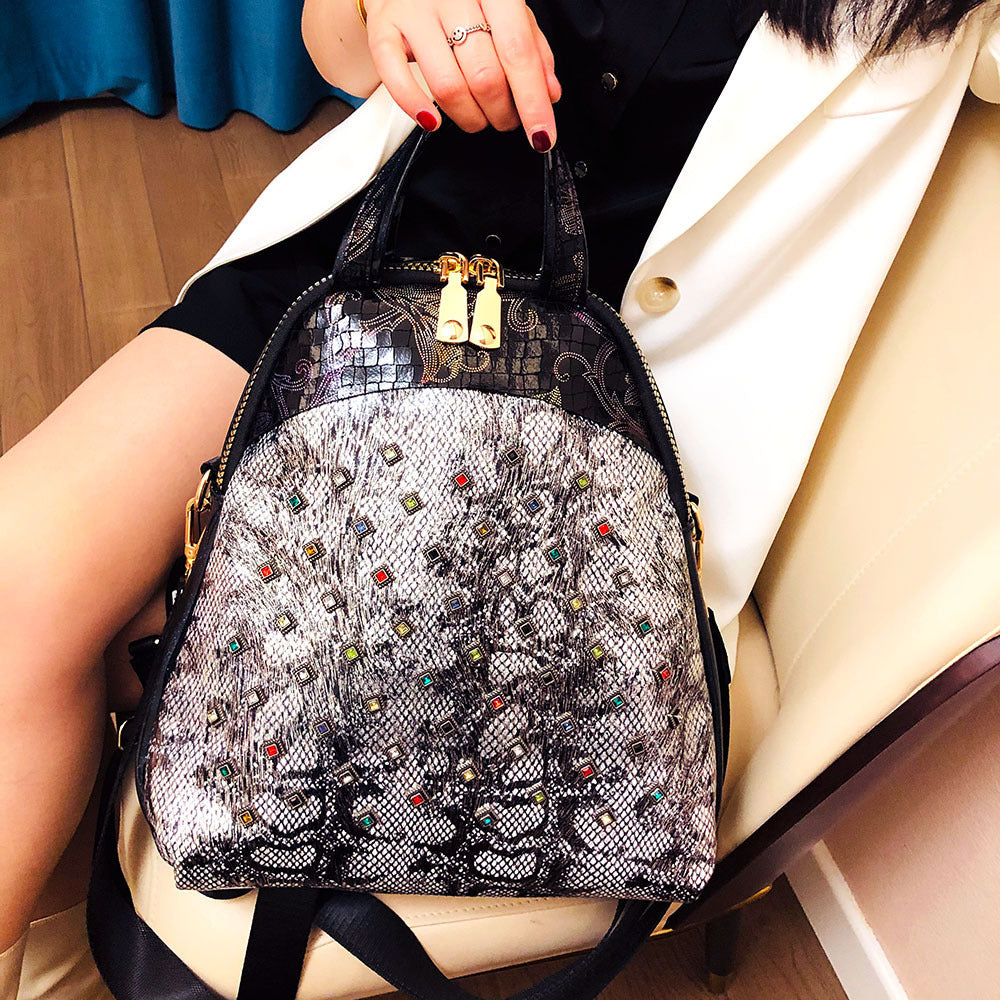 Mochila de moda para mujer Nueva mochila de piel de vaca