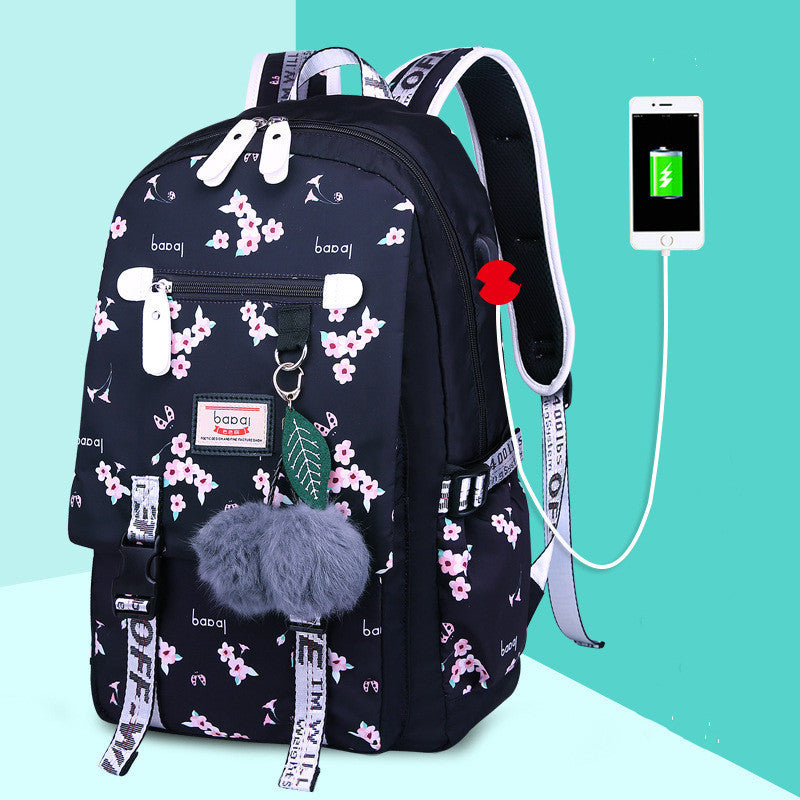 Female Backpack Student School Bag Junior High School Student High School Student Student Backpack Printing