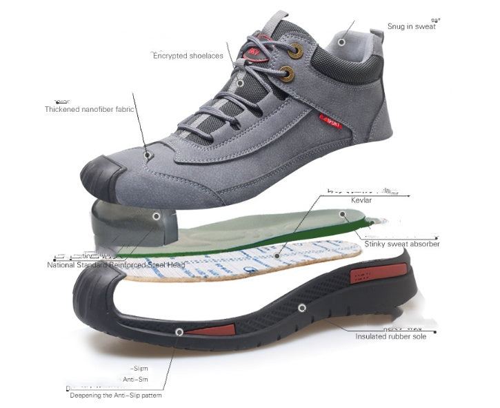 Anti Smashing And Anti Piercing Steel Toe Comfortable High Top Insulated Work Shoes