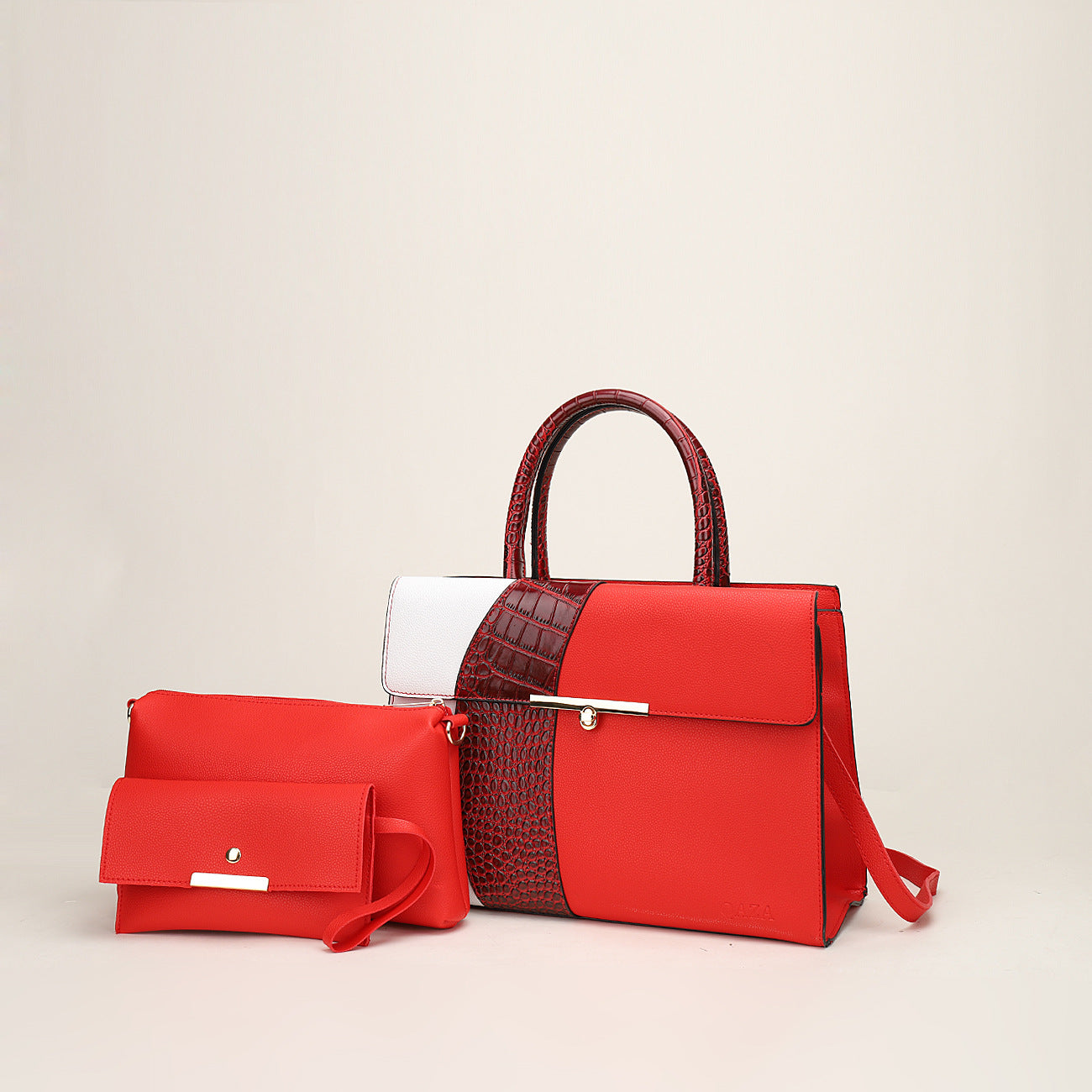 Winter New Color Contrast Three Piece Mother Bag