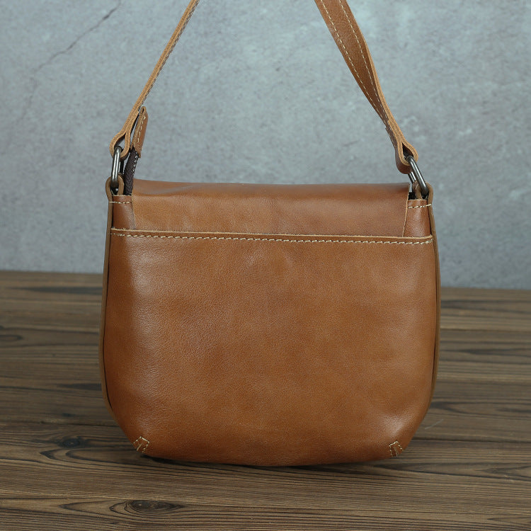 Sac à bandoulière rétro simple en cuir pour femme