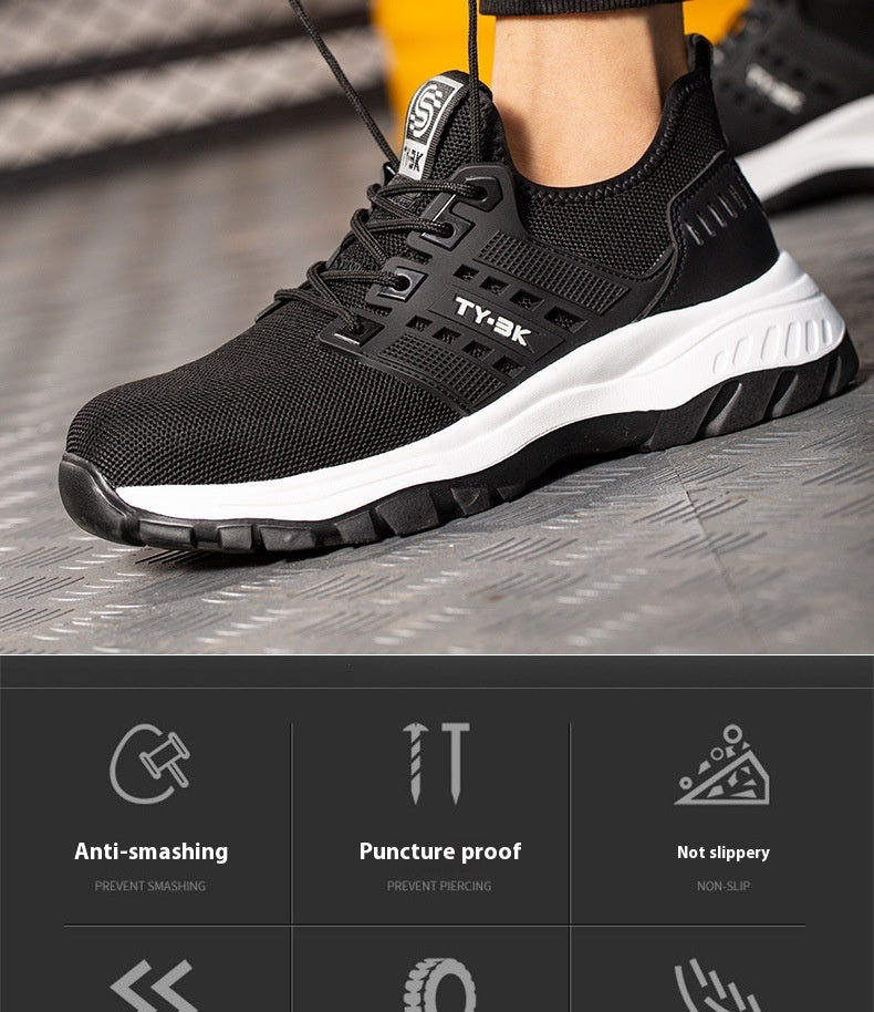 Men's Flyknit Safety Shoes Anti-smashing Breathable