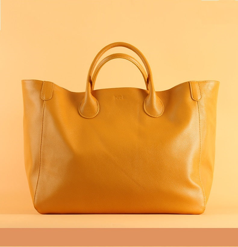 Sac fourre-tout tendance pour femme en cuir avec couche supérieure