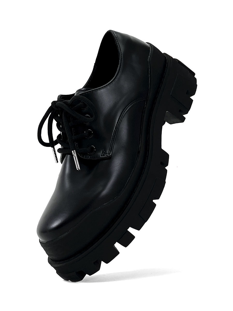 Zapatos de cuero negros de alta gama para hombre, estilo británico, para ir al trabajo y con suela gruesa