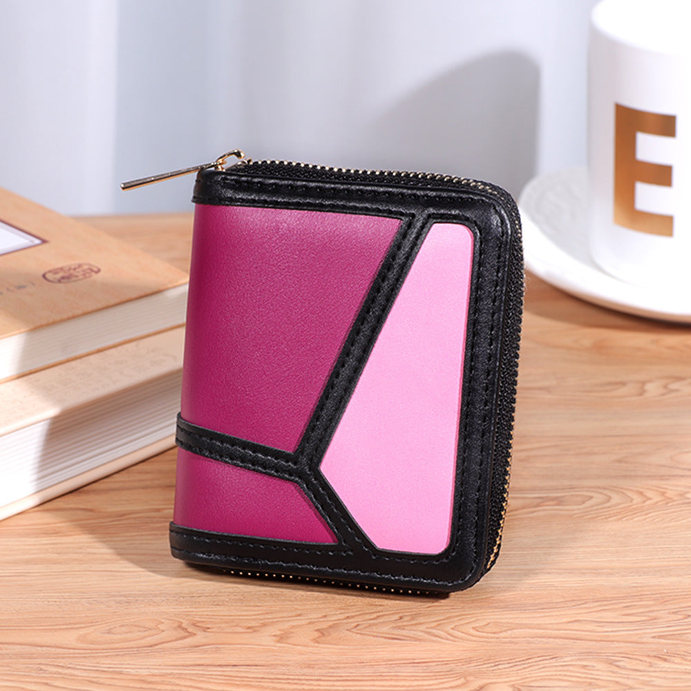 Color Contrast Patchwork Women's Wallet Single Zipper Retro Wallet