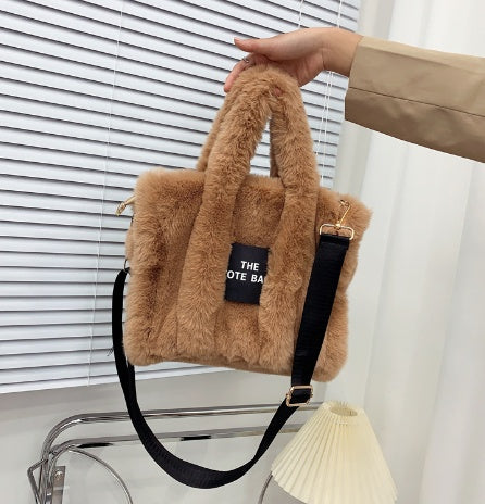 Handheld Fluffy Autumn And Winter Commuter Tote Bag