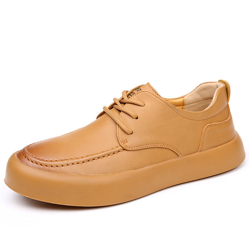 Zapatos de trabajo transpirables y combinables para hombre, zapatos casuales de suela suave de cuero