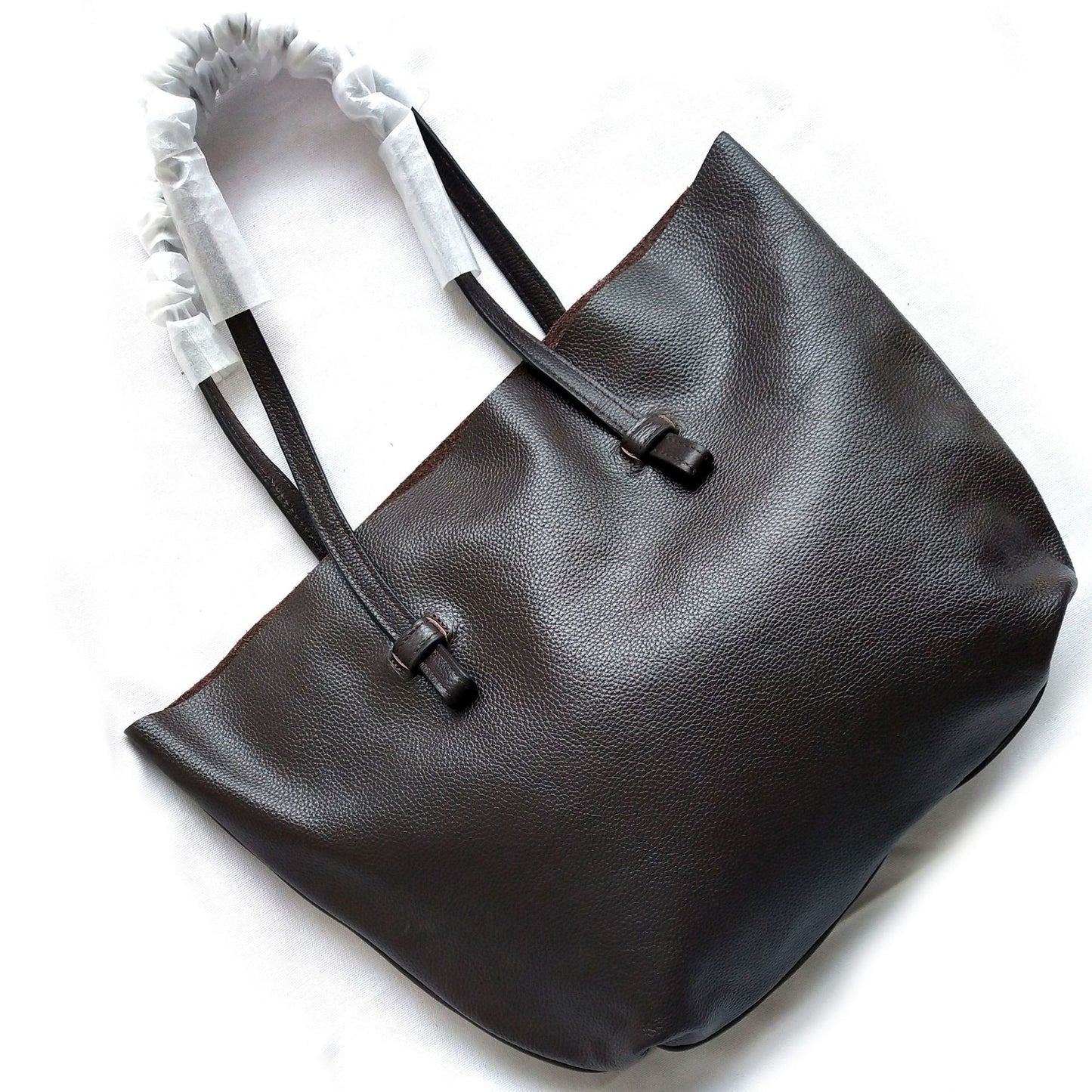 Hand-held Simple And Practical Cowhide Shoulder Handbag