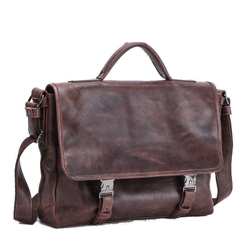 Cowhide Men's Shoulder Messenger Bag