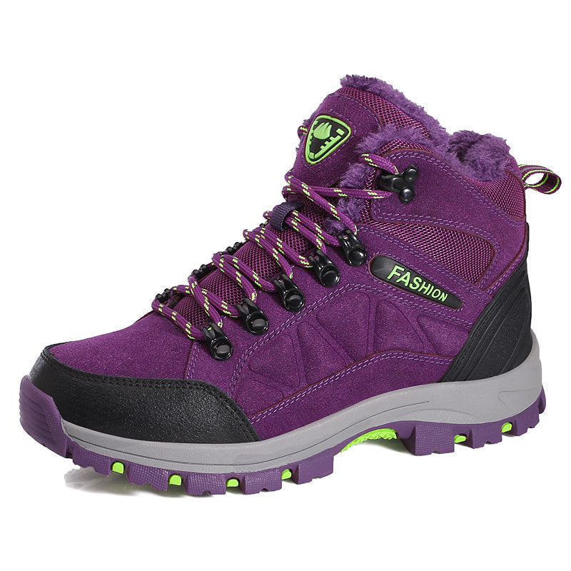 Hiking Shoes Hiking Outdoor Shoes High Top Sneakers Cowhide Fleece-lined Women's Shoes