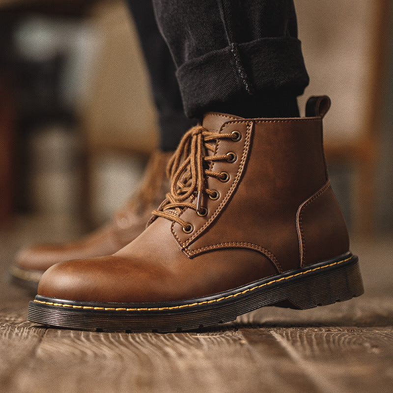 Bottes mi-hautes pour hommes de style britannique Dr Martens pour l'automne