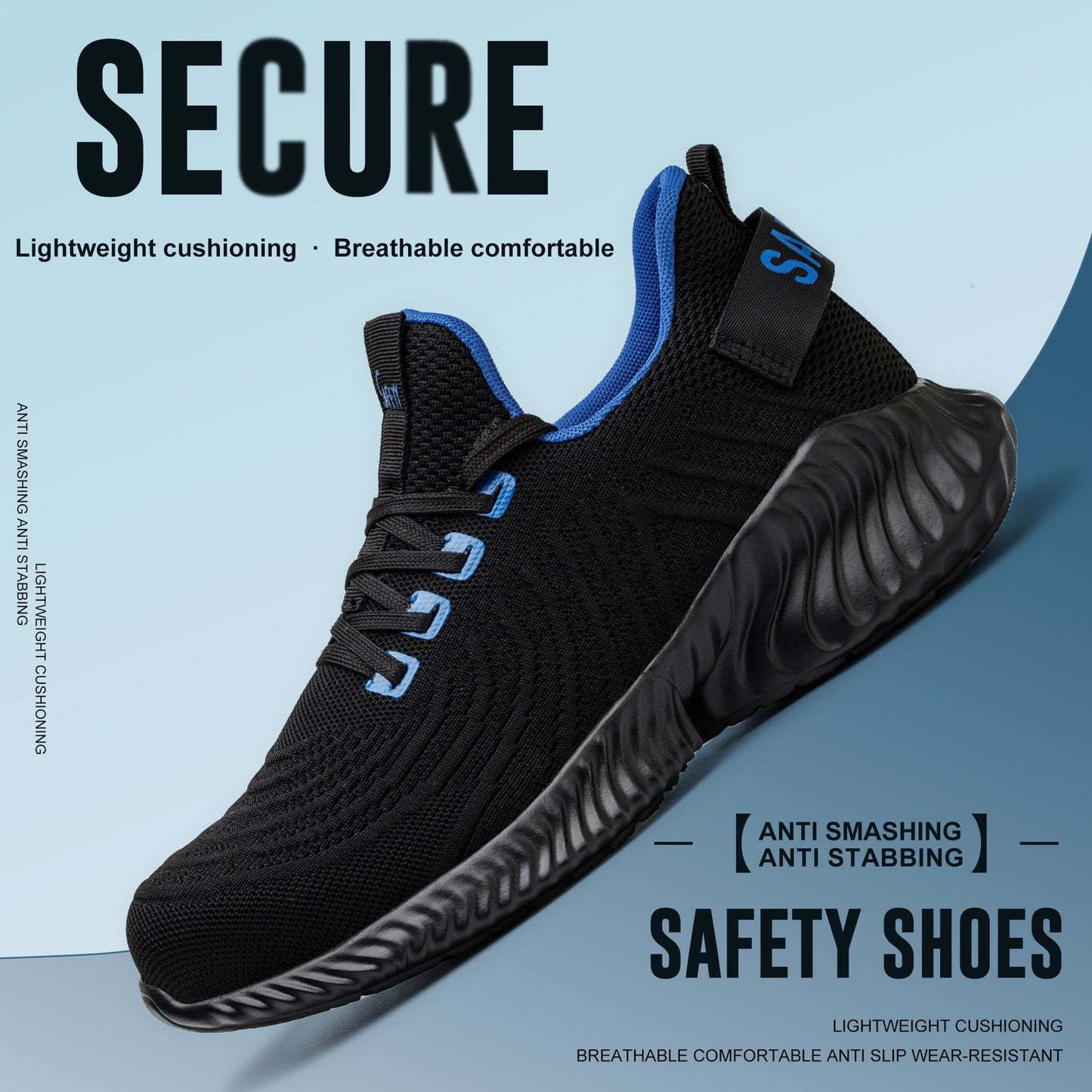 Chaussures de travail à embout en acier anti-écrasement et anti-pénétration quatre saisons respirantes, confortables et sûres