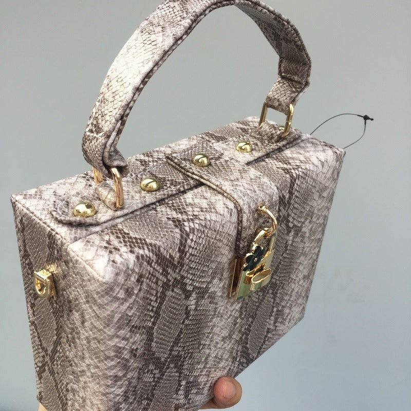 Bolso de piel con estampado de serpiente para mujer, estilo europeo y americano