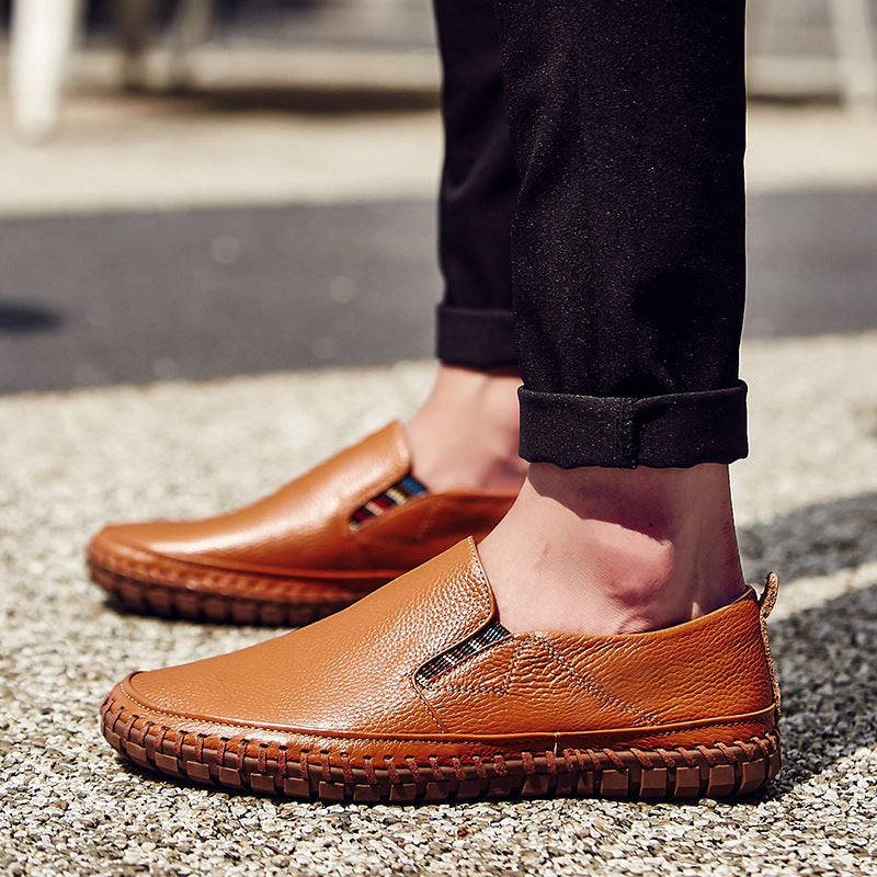 Chaussures en cuir de vachette de première couche pour hommes, style décontracté et d'affaires