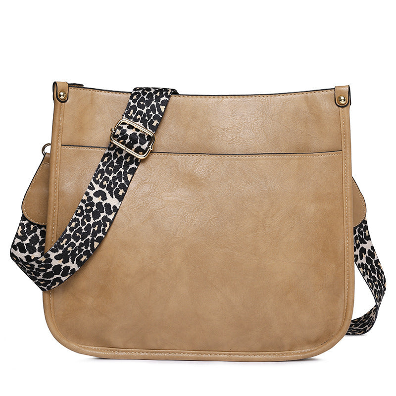 Bolso bandolera informal de piel sintética con estampado de leopardo y correa para el hombro, bolso de mano de gran capacidad, diseño minimalista