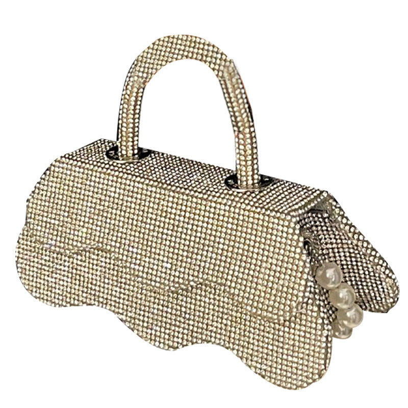 Sac à main tendance en perles et diamants pailletés